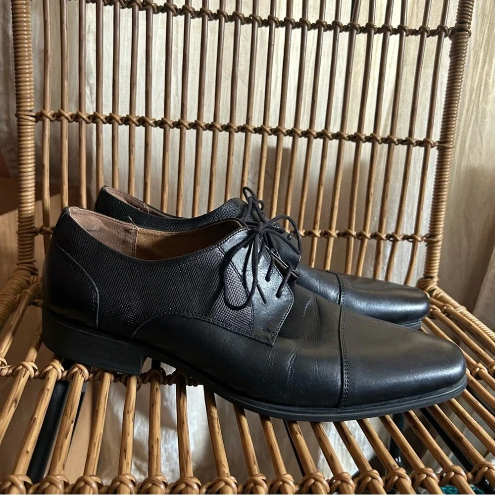 Florsheim Jackson Cap Toe Oxford Black Men's Dress Shoes Leather Size 11M‎